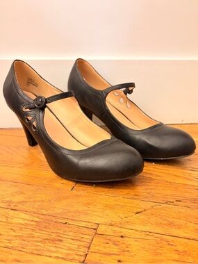 Chase & Chloe Black Formal Mary Jane Black Pumps
